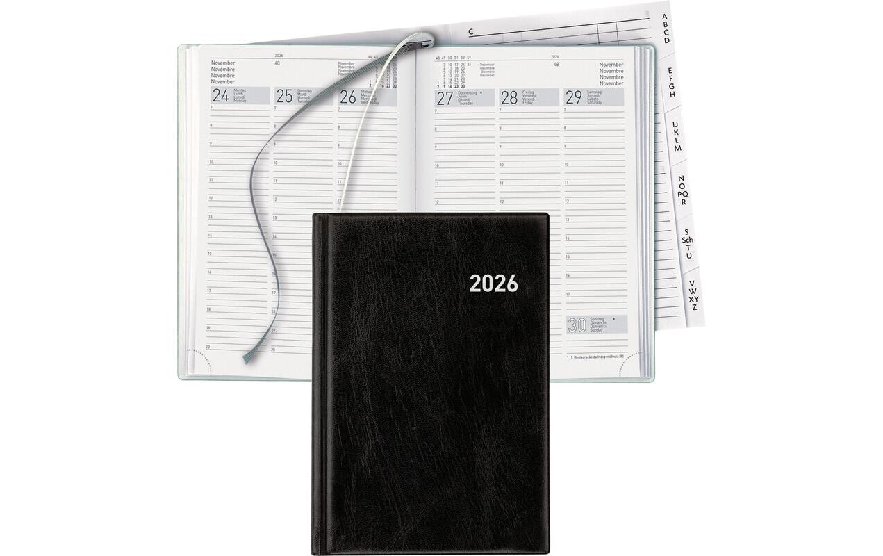 Geschäftsagenda Terminia Schwarz, 14.5 x 20.5 cmTaschenagenda 2026