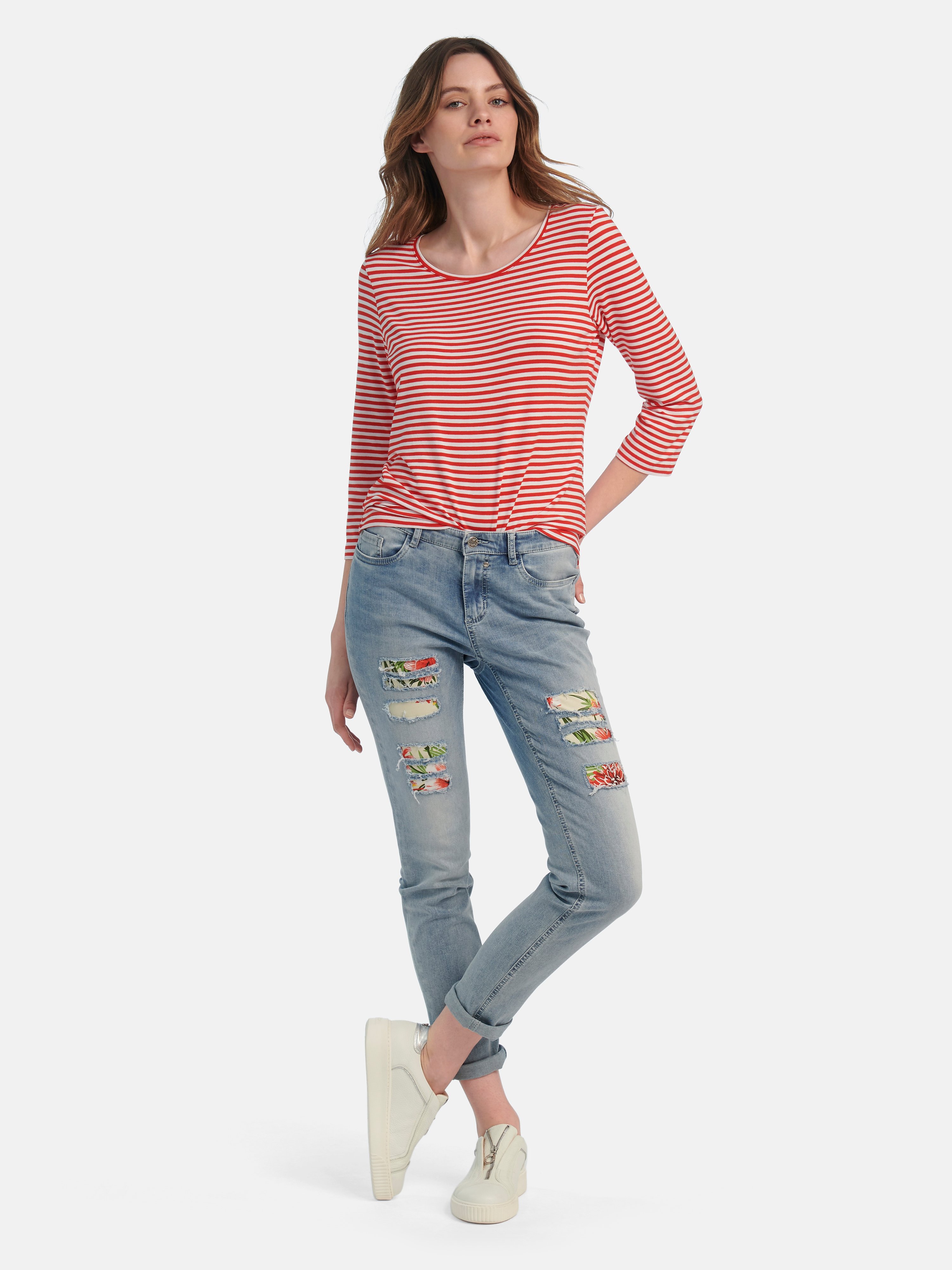 Rundhals-Shirt mit 3/4-Arm