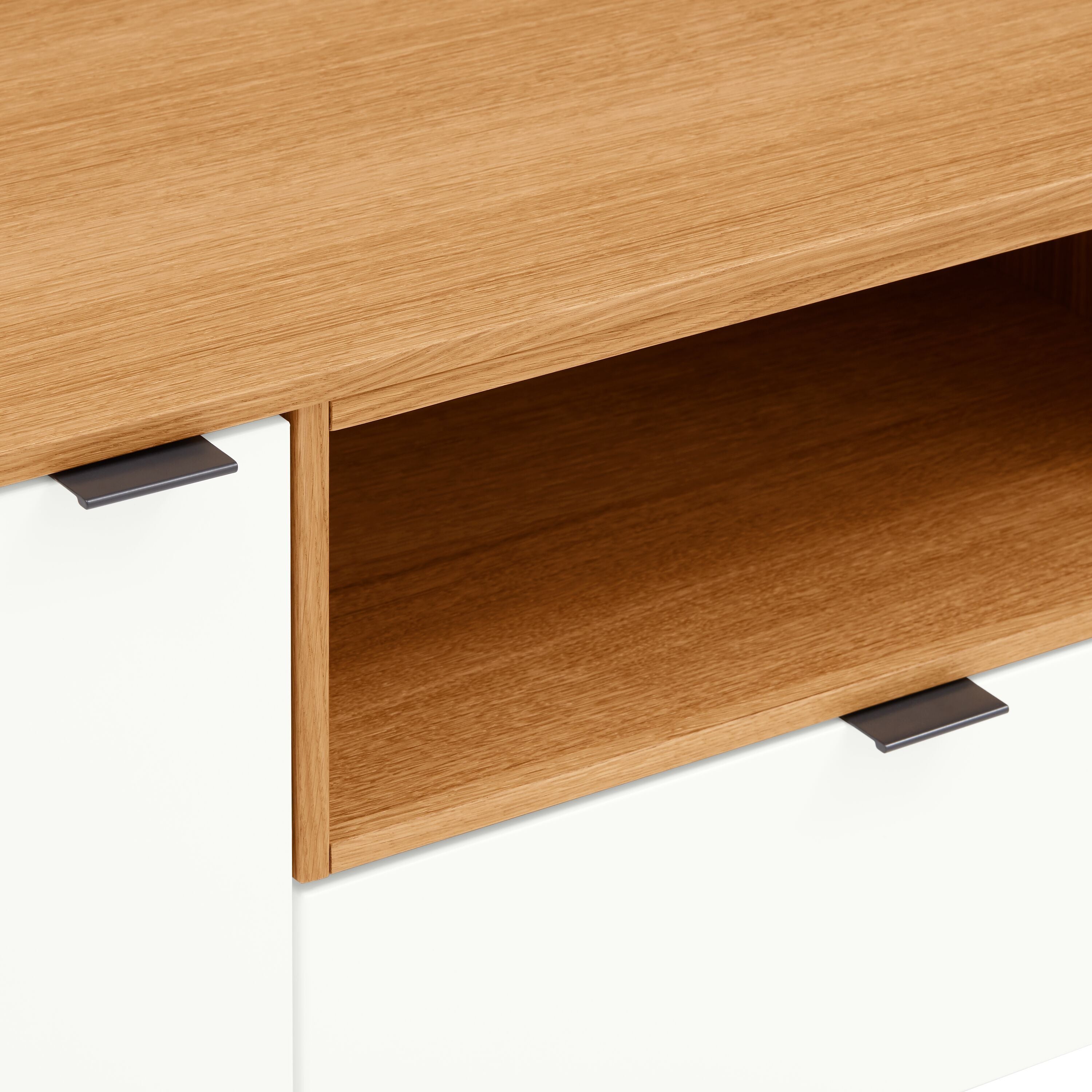 TILL Lowboard - Weiss / Eiche / B: 168.0 cm x T: 41.0 cm x H: 38.4 cm