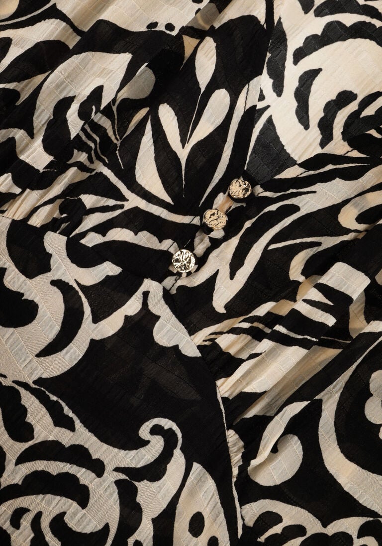 VANILIA zwarte vanilia midi jurk floral happy long