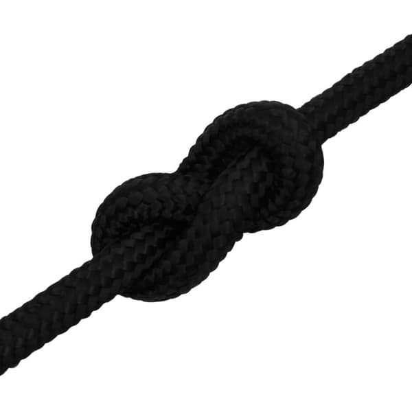 vidaXL Arbeidstau svart 18 mm 25 m polyester