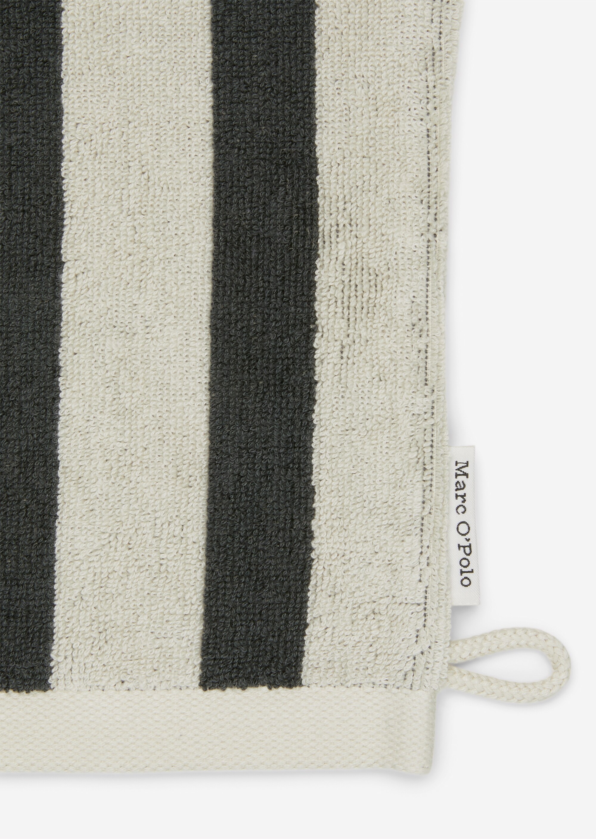 Waschhandschuh Modell HERITAGE mit Jacquard-Streifenmuster