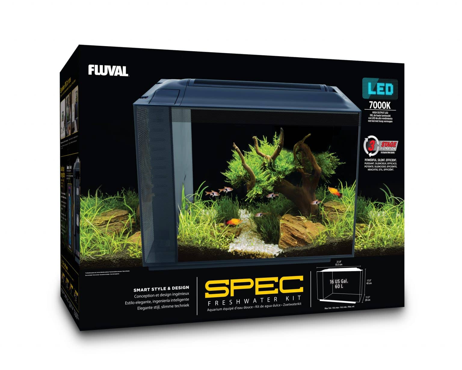 Aquário Fluval Spec Nano Preto, 60L