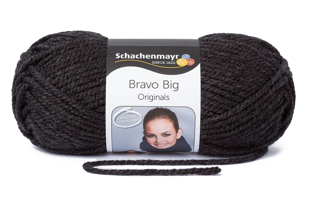 Handstrickgarn BRAVO BIG - anthrazit meliert - 200g
