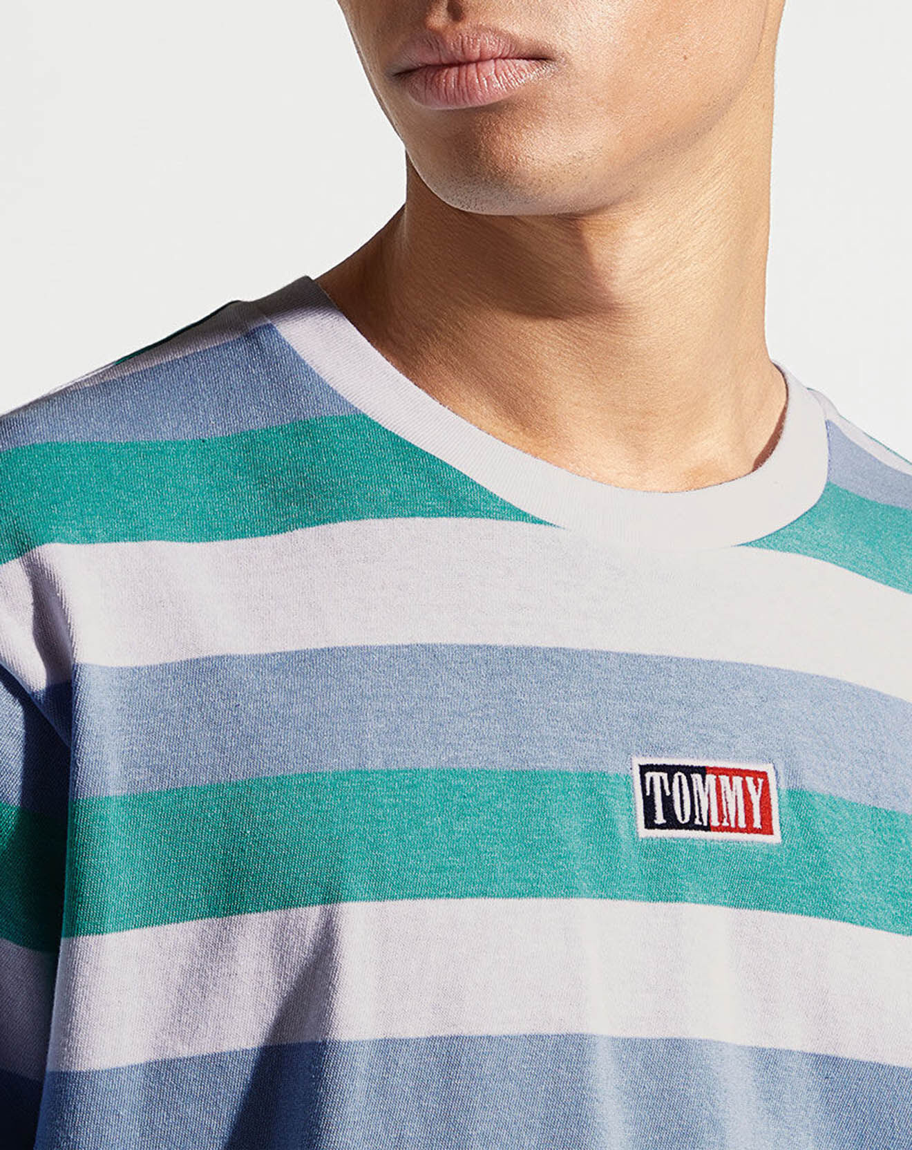 Tommy Jeans T-Shirt Tmeless rayé vert/gris