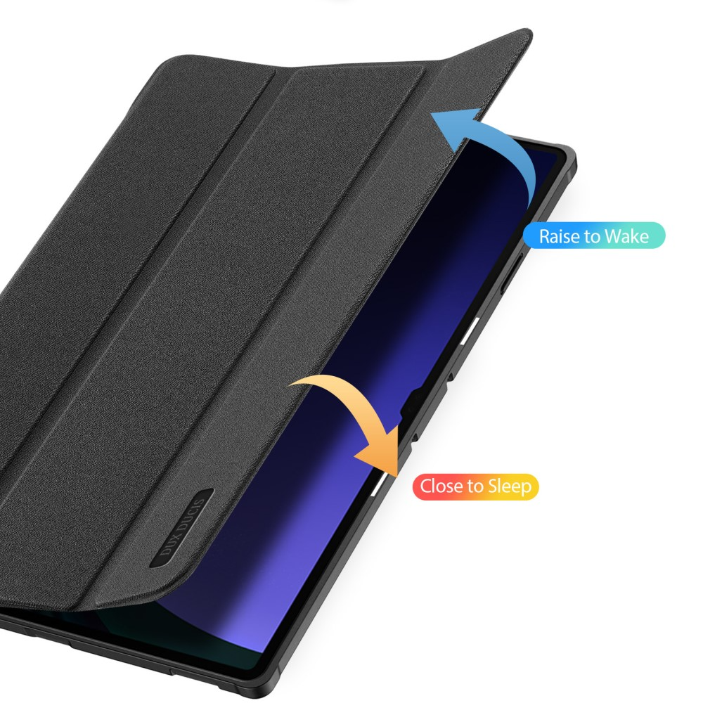 Samsung Galaxy Tab S10  Plus Tasche Smart Cover Hülle Stoff Design mit S-Pen Halterung - Schwarz