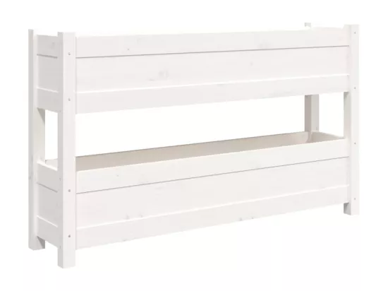 Jardinière bac lit surélevé bois blanche 112 x 25 x 66 cm 02_0037399
