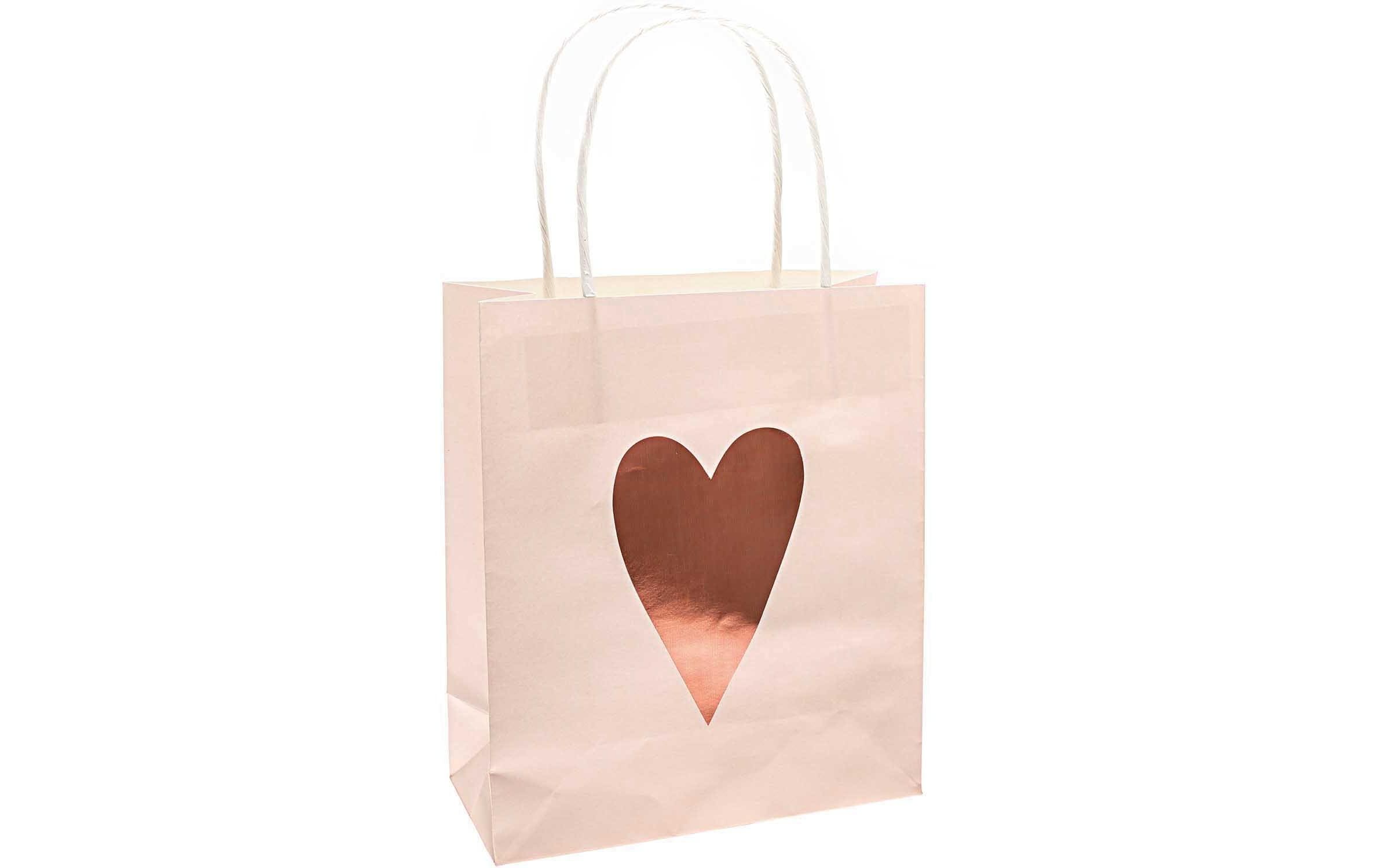 Geschenktasche Herzen 2 Stück, Rosa, 18 x 21 cmEinzigartige Geschenktüten