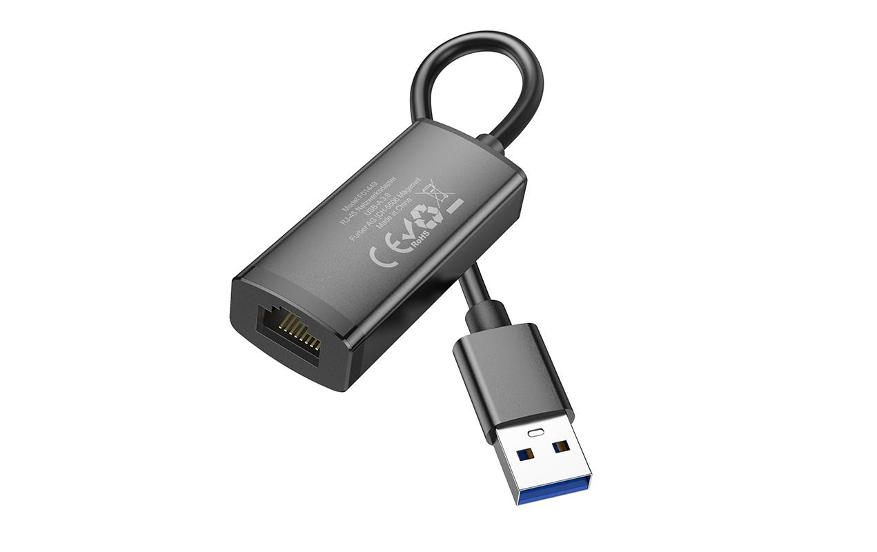 Netzwerk-Adapter USB-A – RJ45 Gigabit-LANKompakter Adapter für Mobilgeräte ohne RJ45-Anschluss