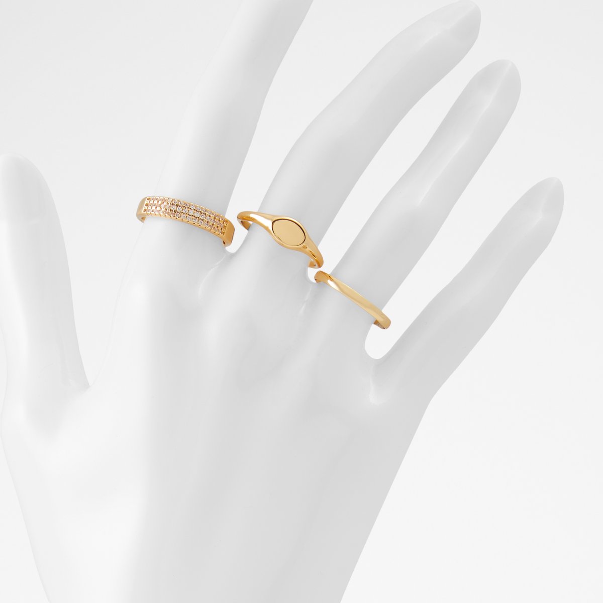 Halalalden Gold-Clear Multi Women Rings