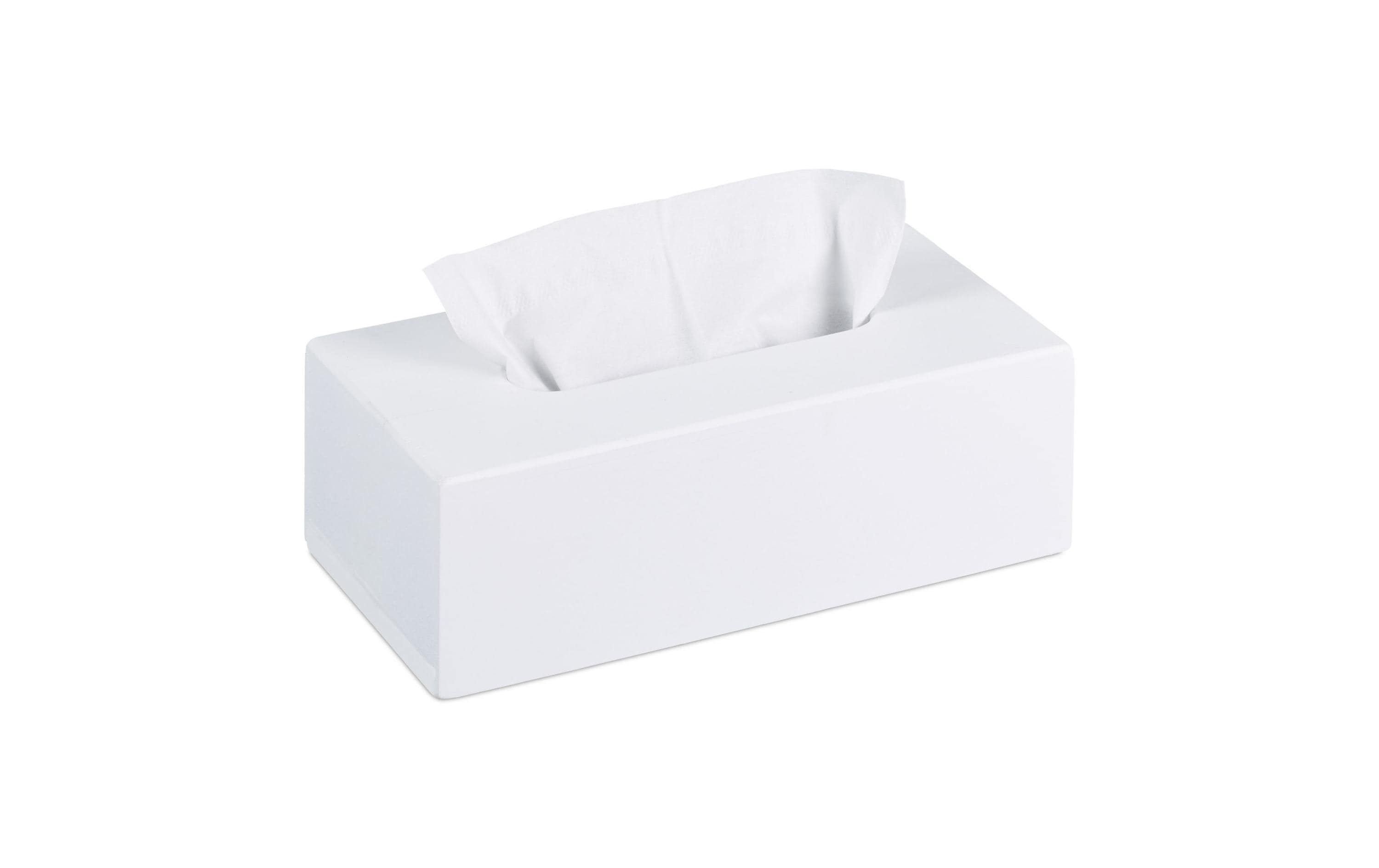 Kosmetiktuchbox aus Bambus WeissPapiertuchspender Weiss