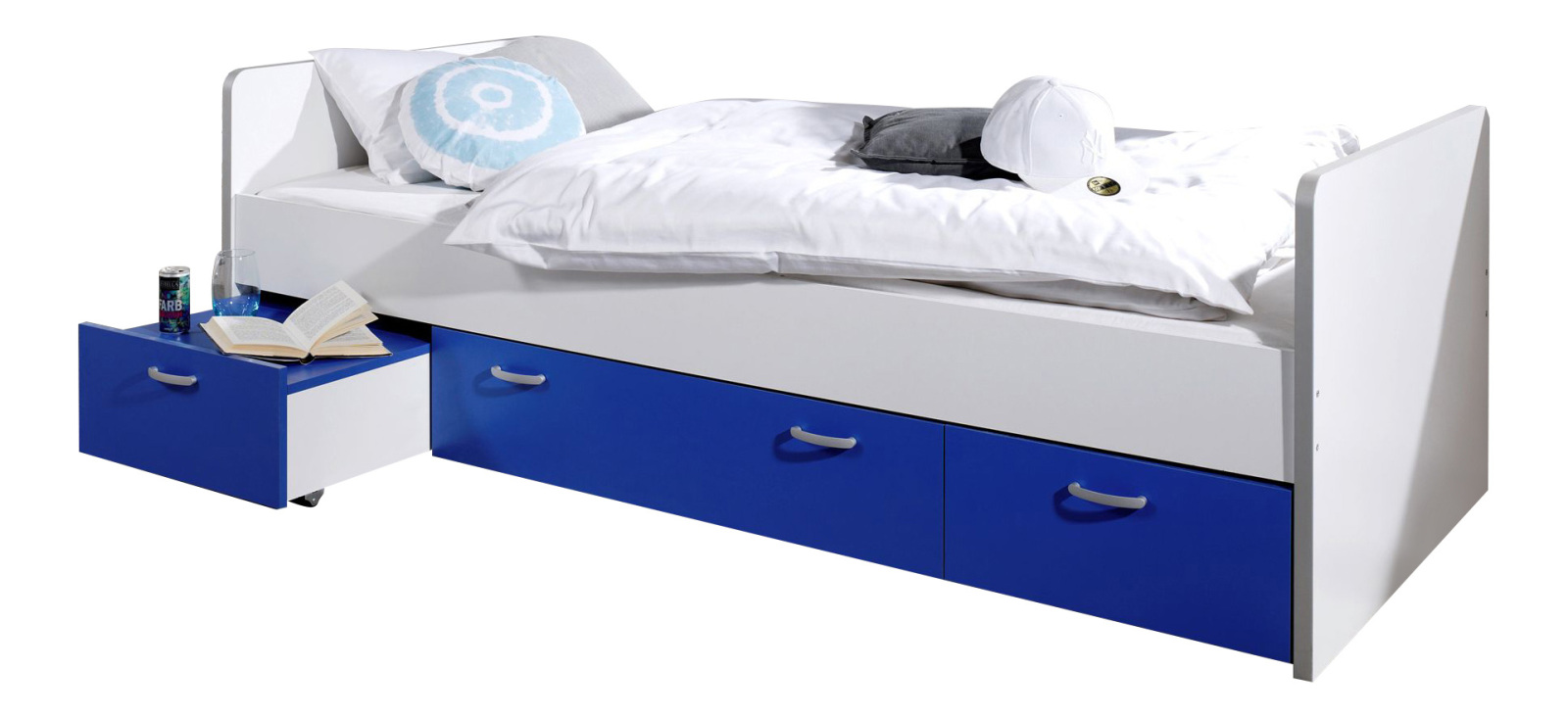 Kojenbett BONNY - weiß-blau - 90x200 cm