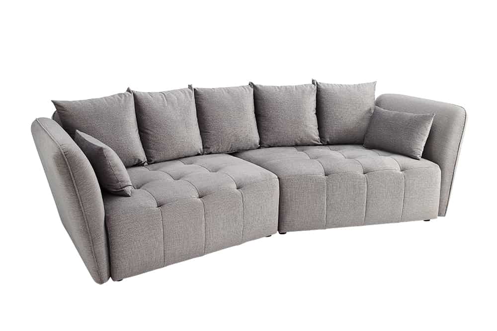 Modernes Big Sofa ROYAL 295cm grau Velours-Strickstoff Federkern XXL-Couch