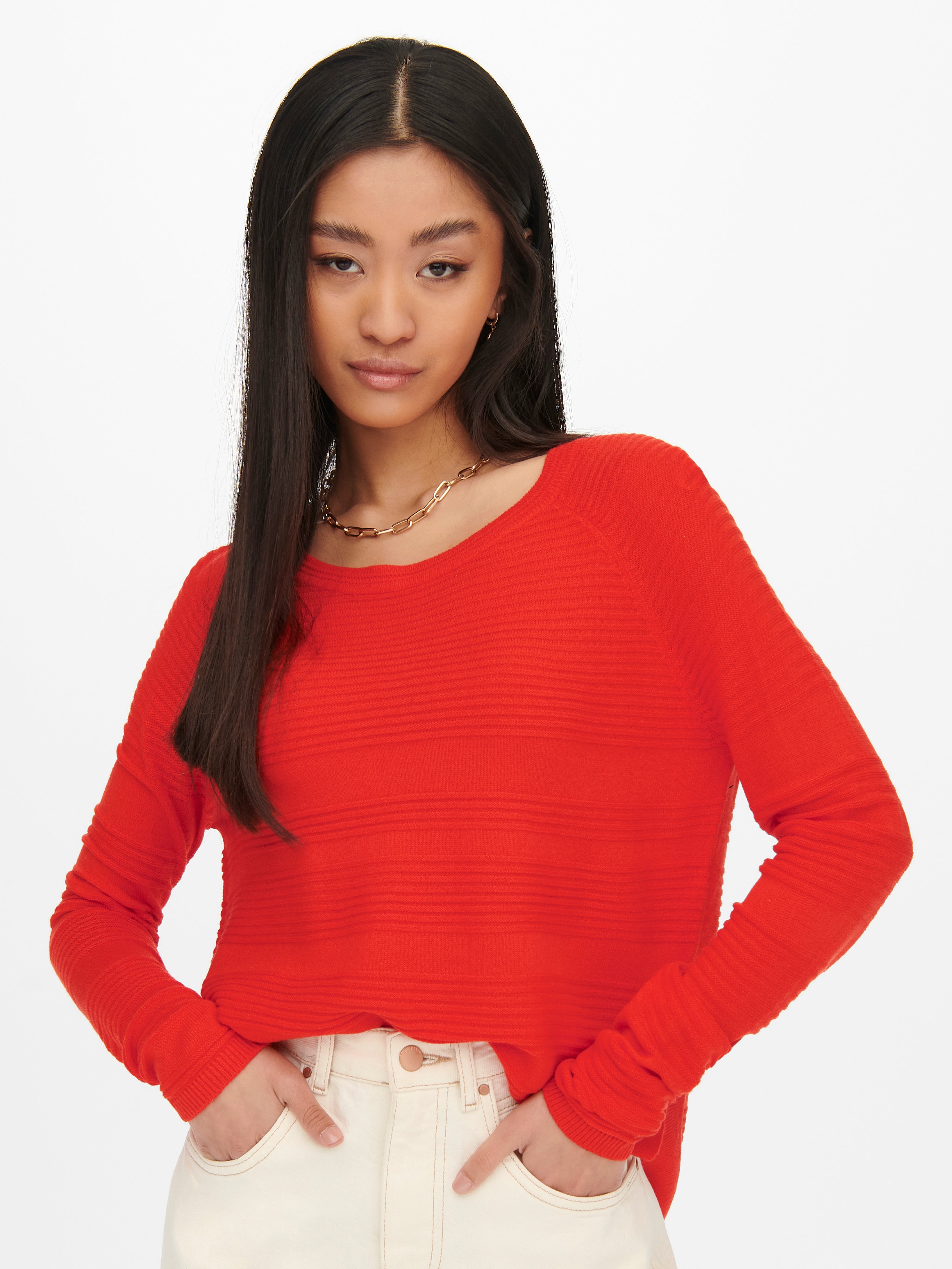 ONLCAVIAR Strickpullover Red Clay