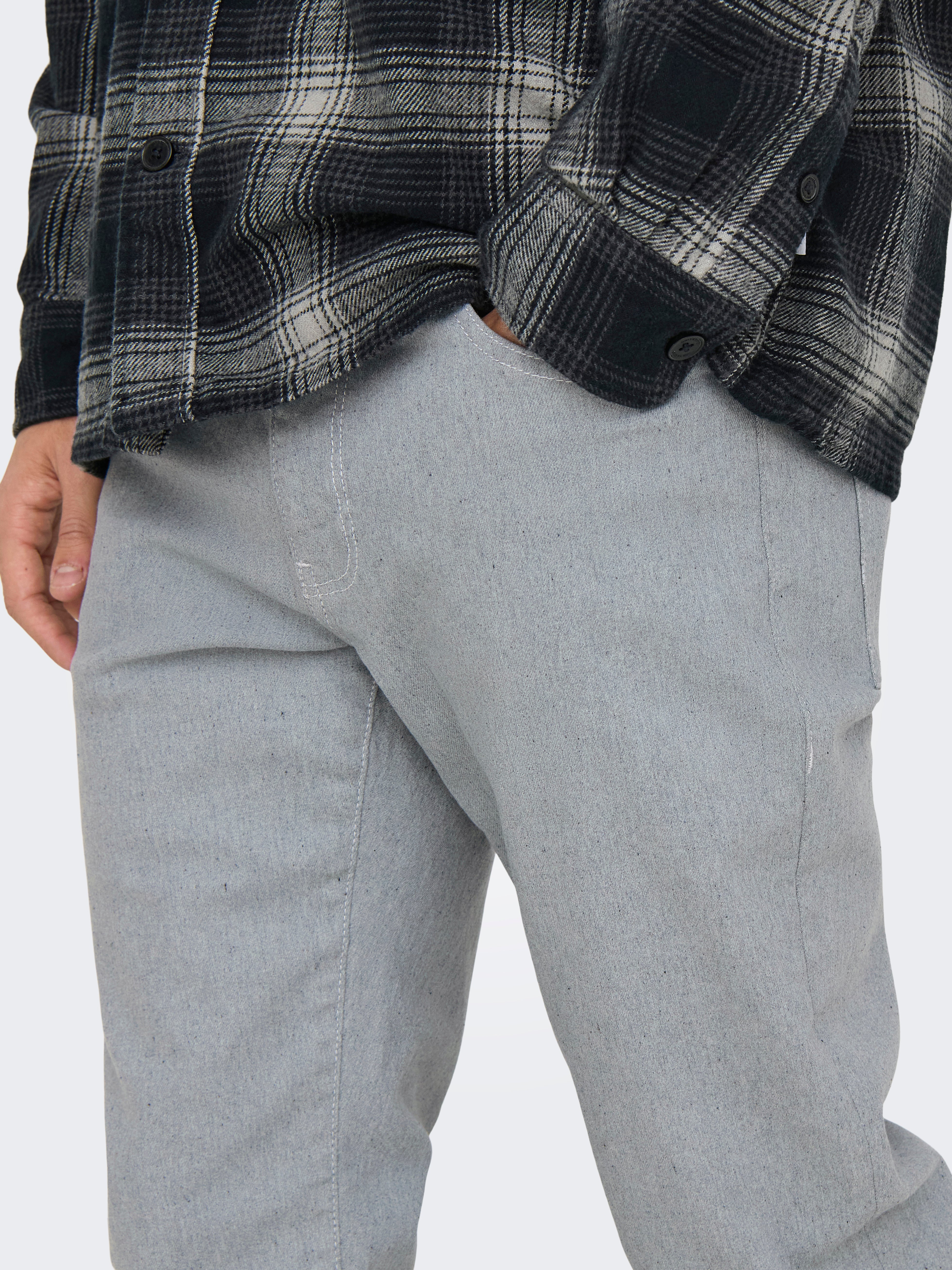 ONSWEFT Mittlere Taille Normal geschnitten Jeans Light Grey Denim