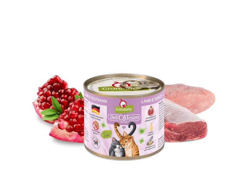 GranataPet Nassfutter DeliCATessen Lamm & Truthahn 200 g Alleinfuttermittel für ausgewachsene Katzen