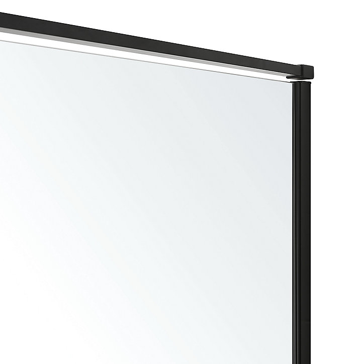 Paroi de douche fixe GoodHome Ezili transparente profilé noir 90 cm