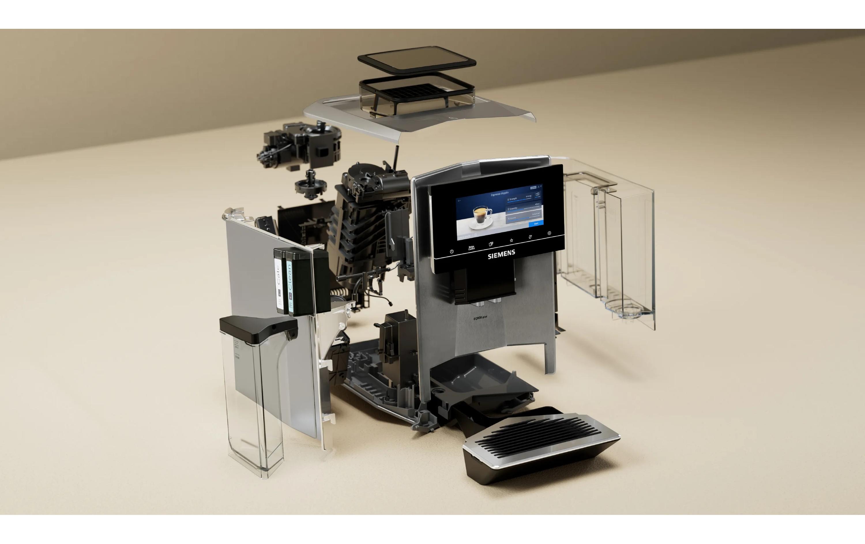 Kaffeevollautomat EQ900 plus TQ903DZ3 Edelstahl<br>Vollautomatische Kaffeemaschine mit beanIdent-System für optimale Röstungen