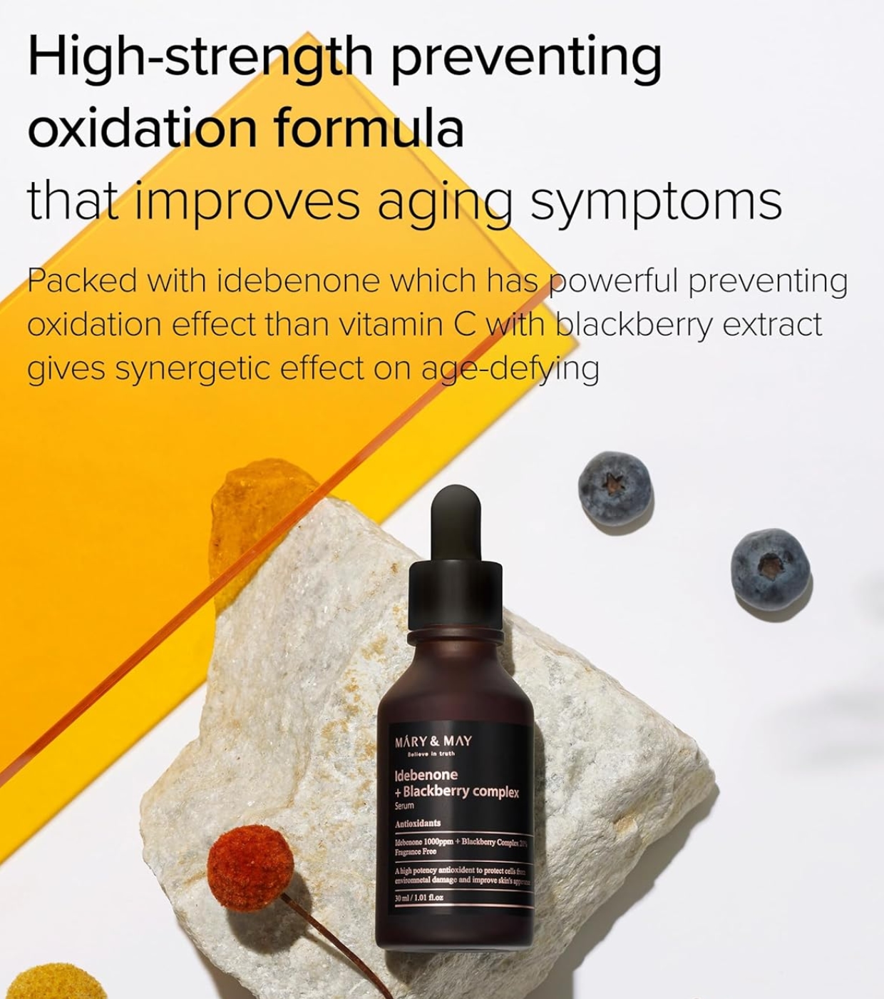 Mary & May - Sérum facial antienvelhecimento Idebenone + Blackberry Complex