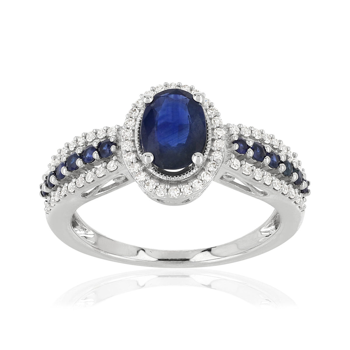 Bague MATY Or 750 blanc Saphirs et Diamants