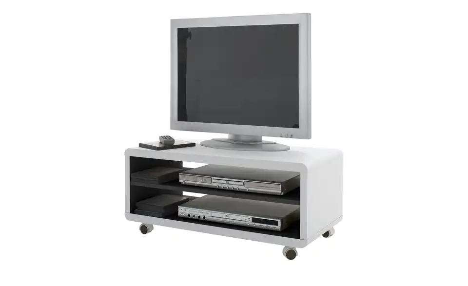 TV-Lowboard Chiasso Weiß, Schwarz 79 cm
