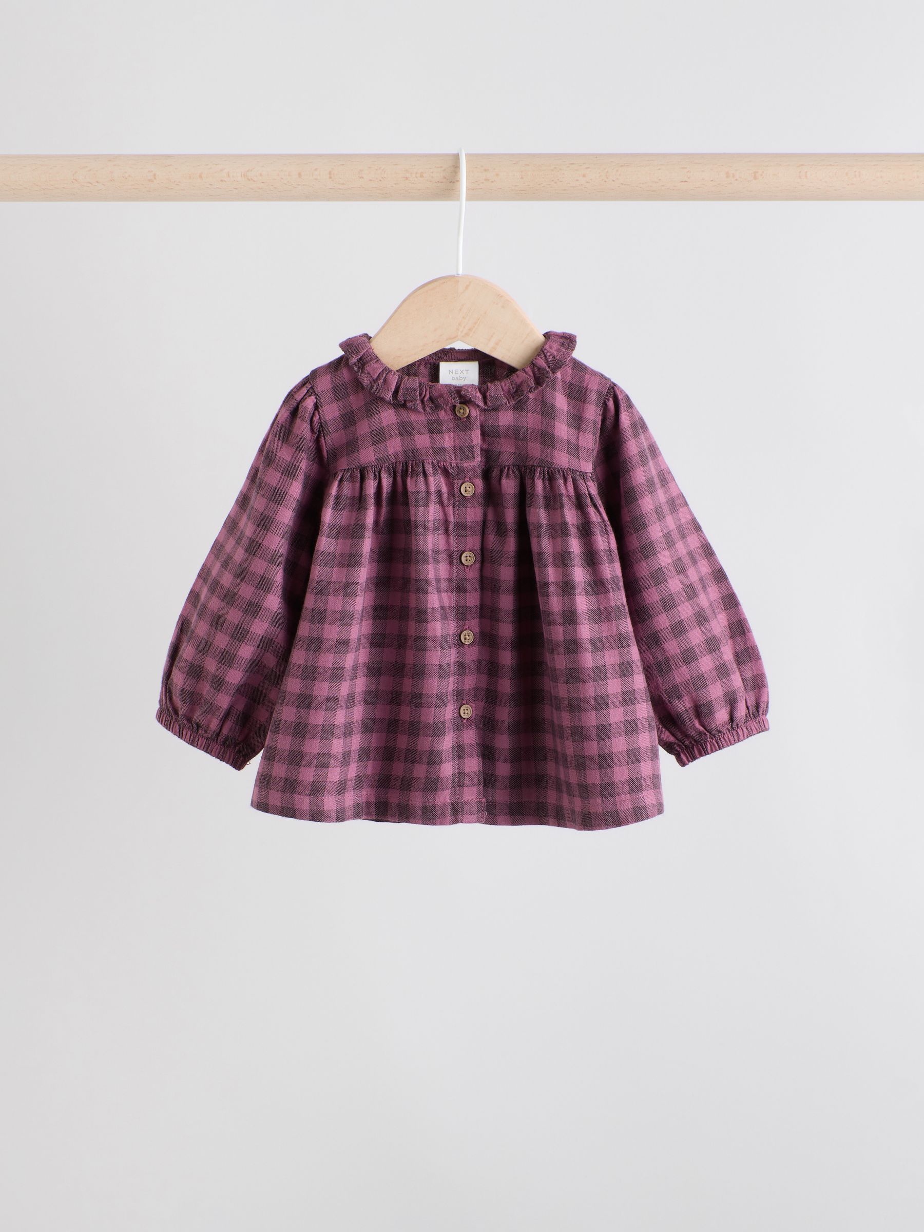 PURPLE GINGHAM - 2 -delige babyset van geweven tops en broeken met lange mouwen (0mnd -2jr)