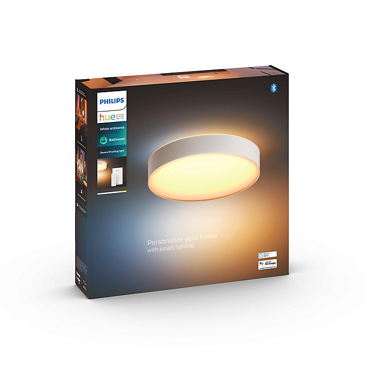 Plafonnier connecté dimmable Bluetooth Philips Hue IP44 Circulaire 2450lm 19,2W blanc