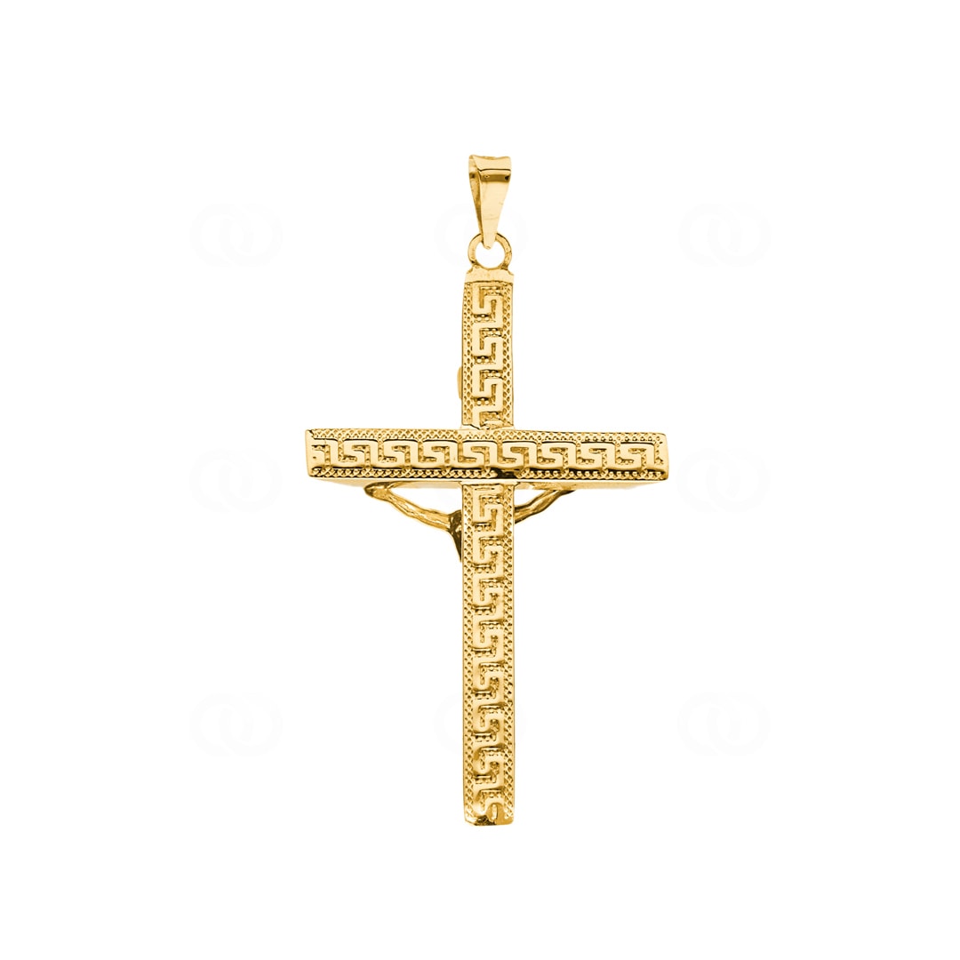 Anhänger 750/18 K Gelbgold Kreuz mit Jesus 45 x 27mm
