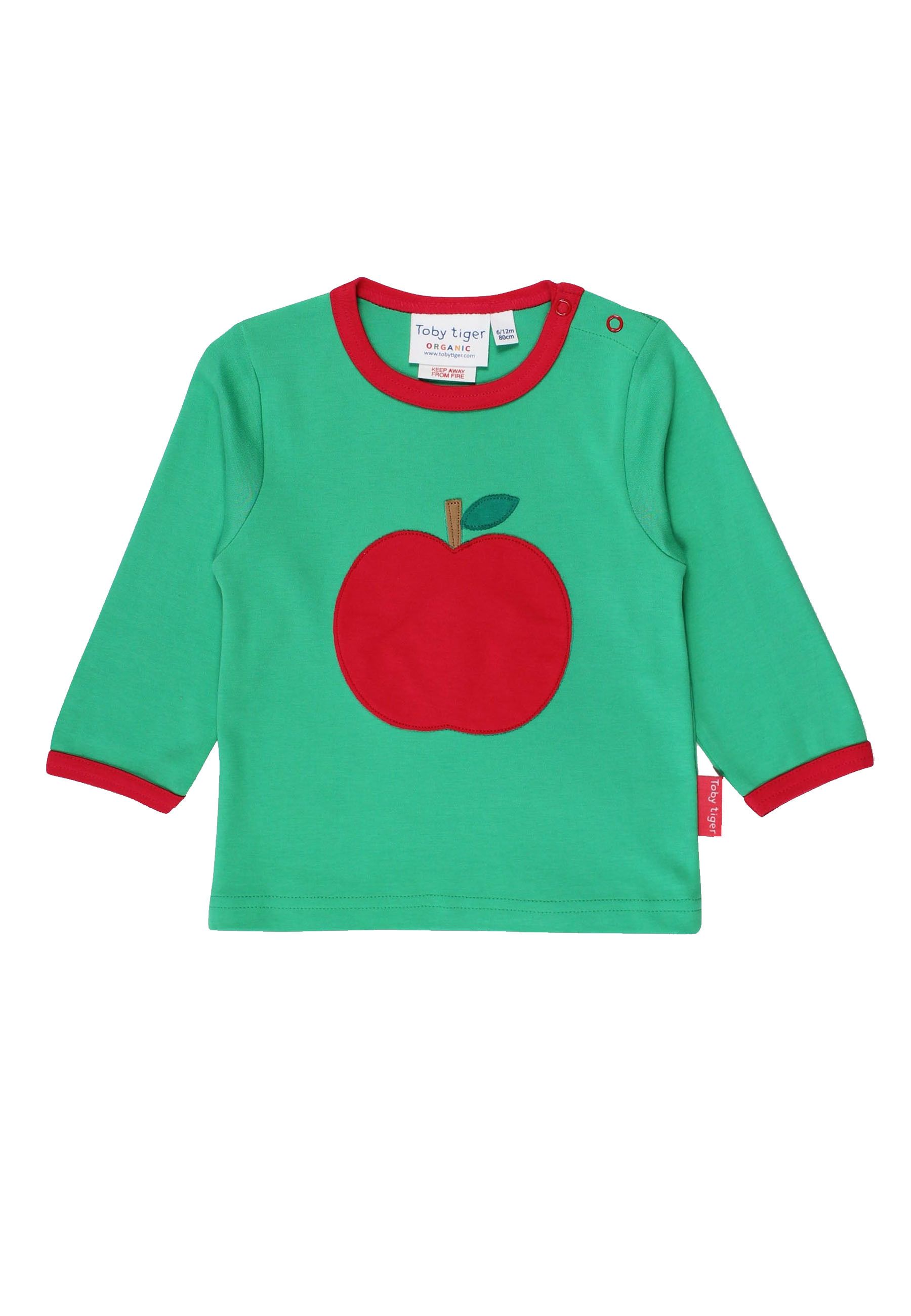 Toby Tiger Langarmshirt mit Apfel Applikation in Baumwolle
