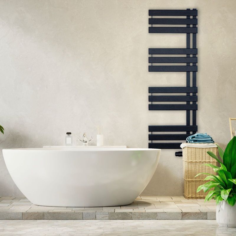 Oppio - Oppio Elite Handdoekradiator - Mat Zwart - 140x40 cm - 682 Watt