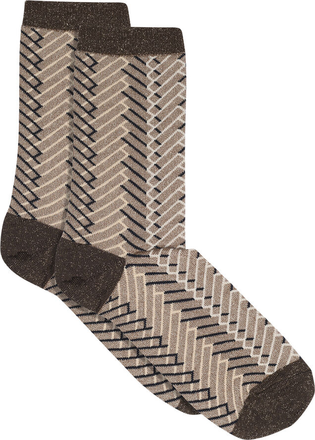 mpWoman Alice glitter socks Brown sienna