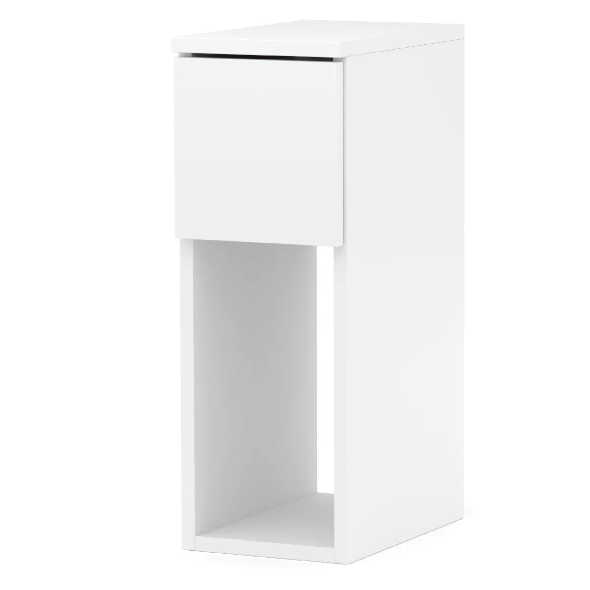 Table de chevet - Blanc - 1 tiroir - Design moderne