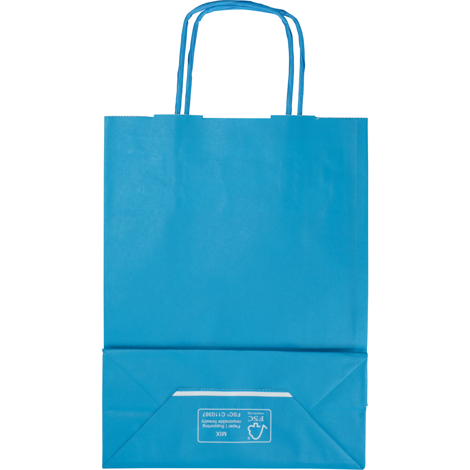 Tas, Kraftpapier, gedraaid papieren koord, 18x 8x22cm, draagtas, blauw