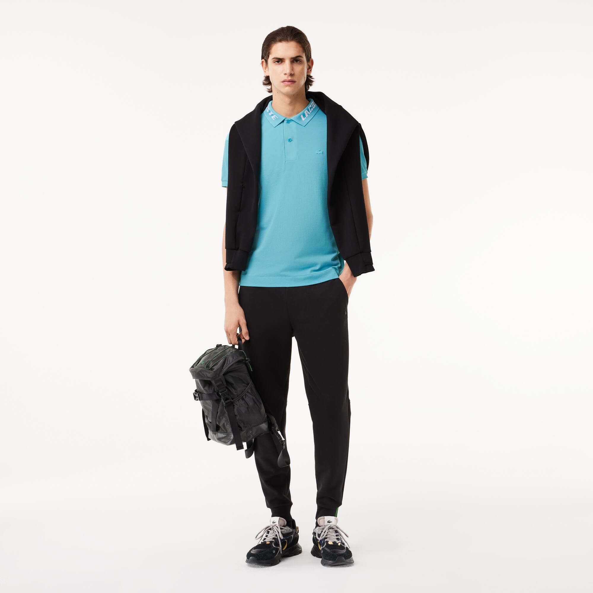 Herren LACOSTE Poloshirt aus Stretch Piqué Kurze Ärmel - Blau - Lacoste - Herren