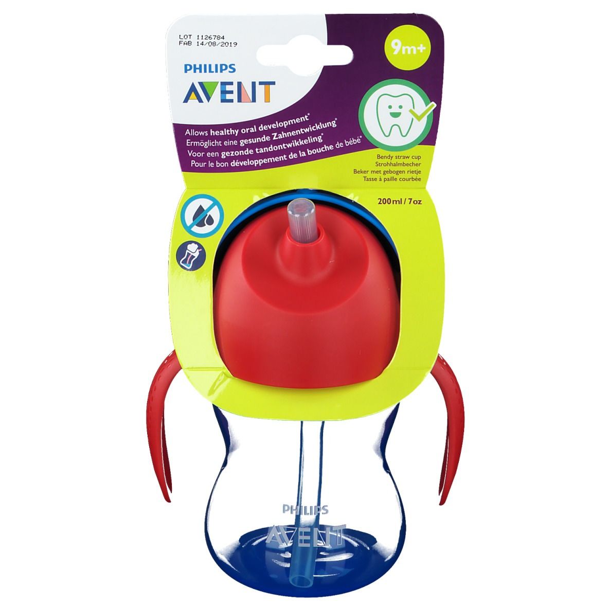 Philips Avent Trinkhalmbecher mit Griffen blau