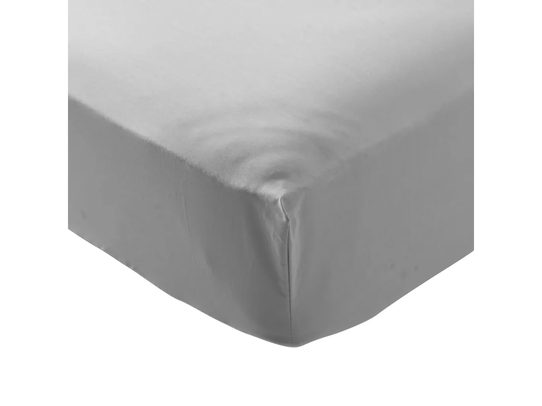 Drap housse coton percale bonnet 30 cm Galet 90x200 - SOMEO - MORPHEE