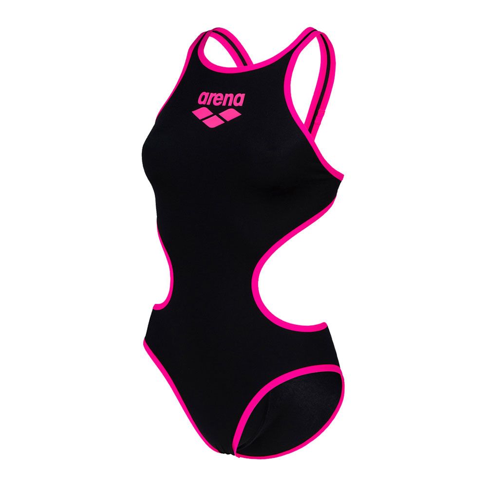 Arena ONE BIGLOGO - Maillot de bain 1 pièce Femme black/fluo pink