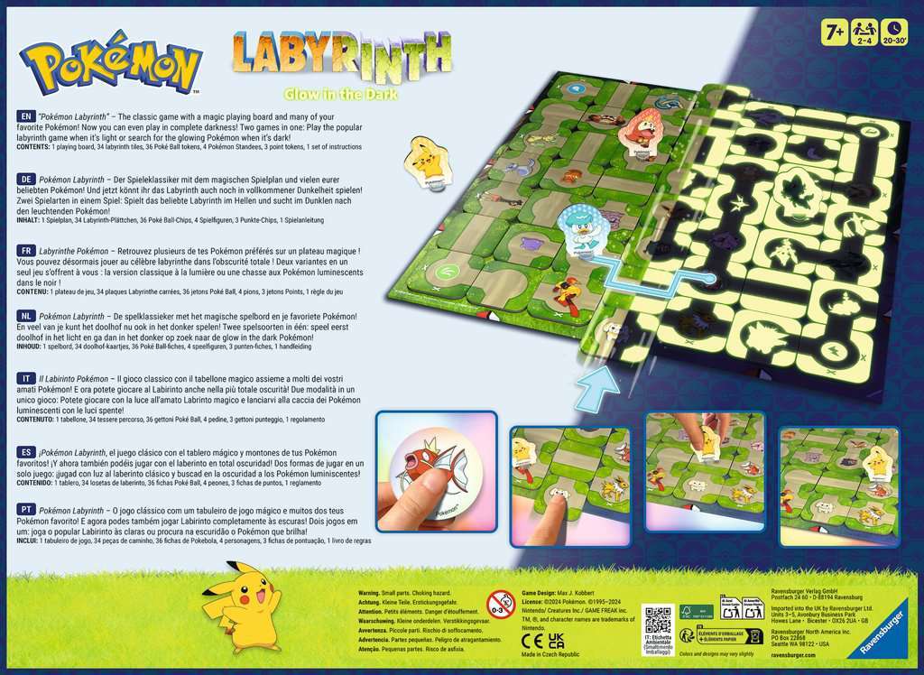 Ravensburger Spiel Pokémon Labyrinth Glow in the Dark