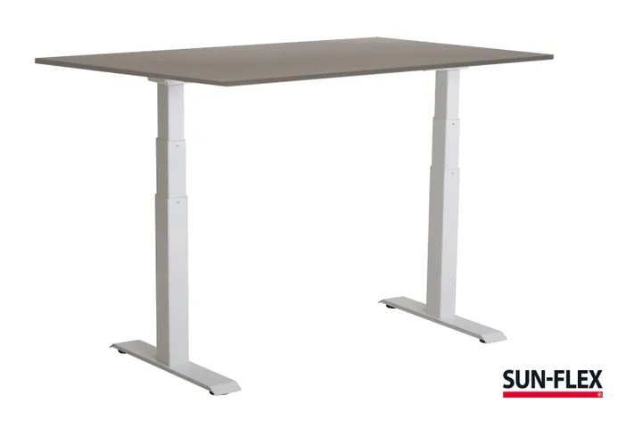 SUN-FLEX®EASYDESK ADAPT VI, Pure White, Greylaminate, 160x80 cm