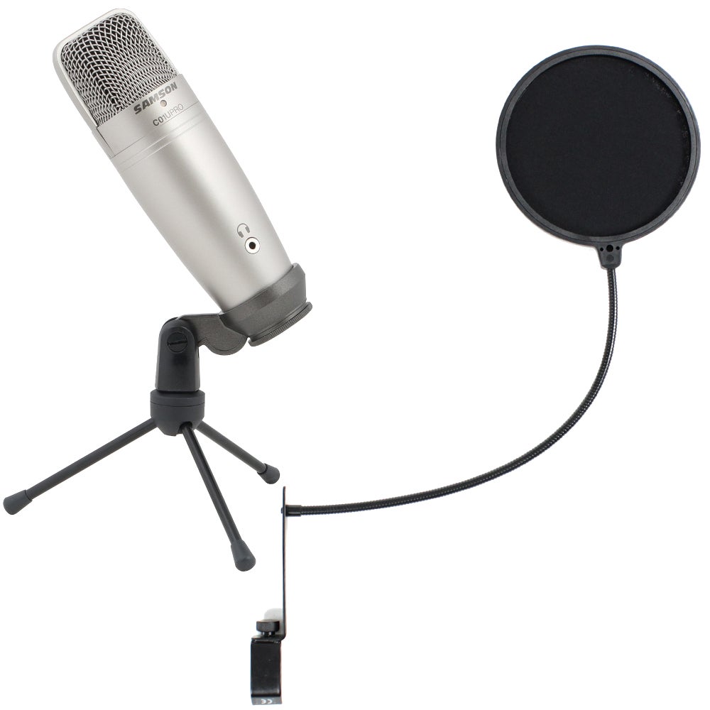 Samson C01U Pro grootmembraan condensatormicrofoon met popfilter