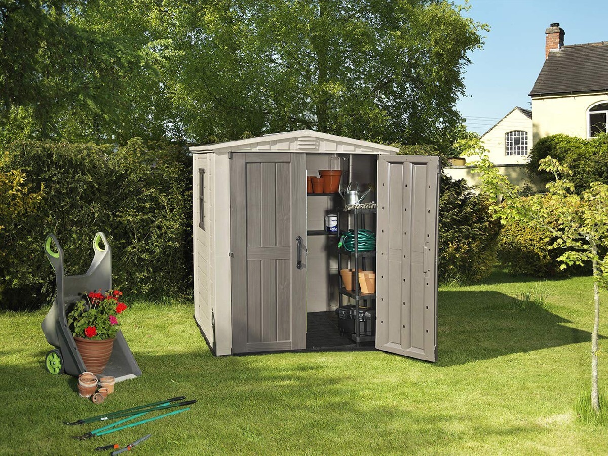 Large Resin Outdoor Shed with Floor-limited quantities!
