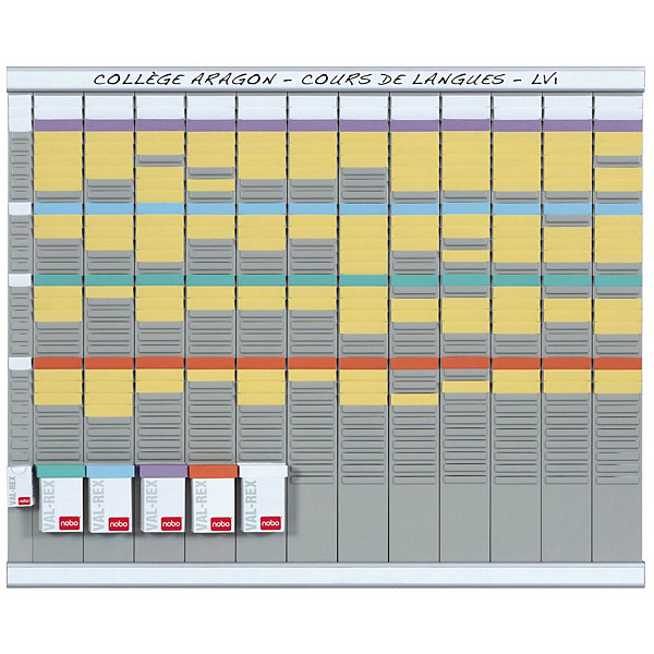 NOBO planning à fiches T2 - 13 colonnes - 80 x 66 cm