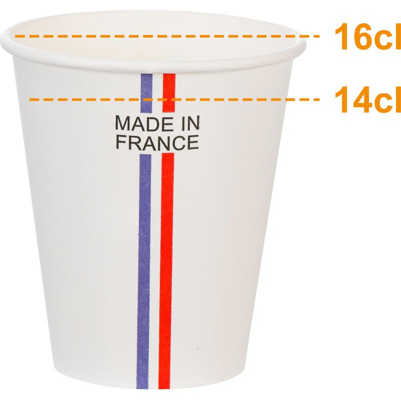 Gobelet en carton 14 cl - Lot de 100