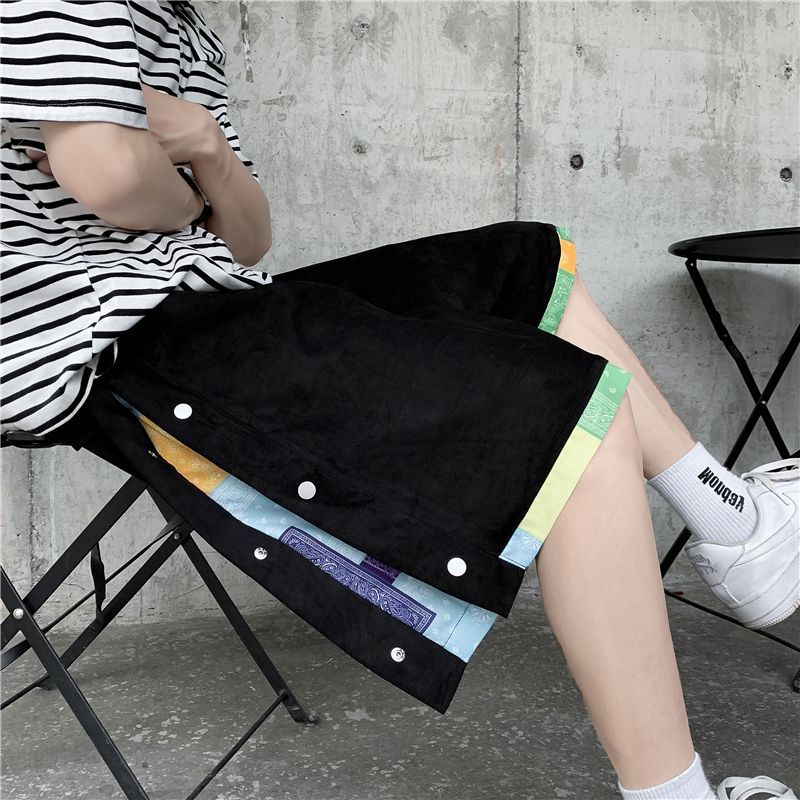 Shineon Studio - Rechte shorts met patroonprint en twee stukken