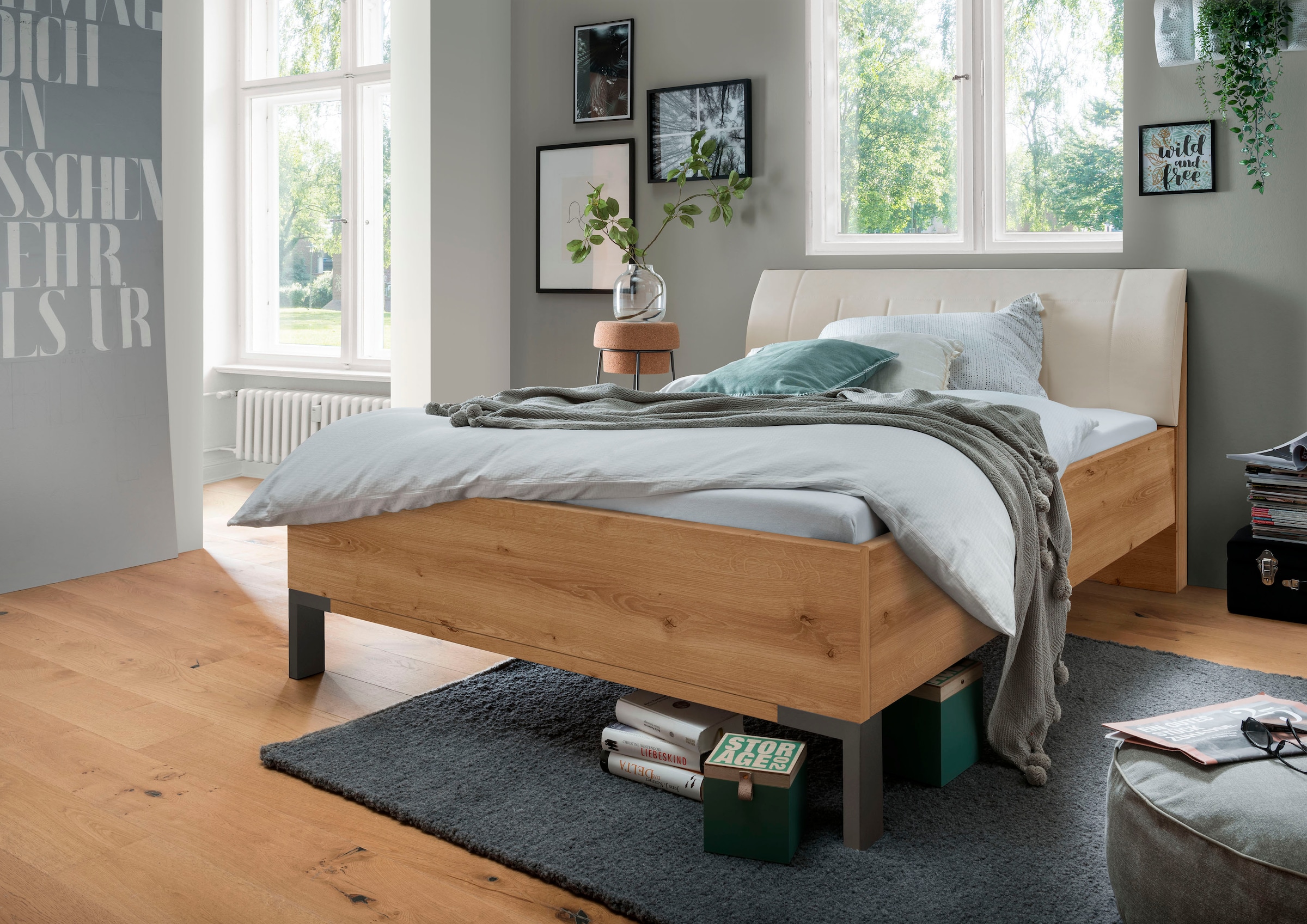 WIEMANN Futonbett »Monaco, Bettgestell, Bettrahmen, komfortables Polsterkopfteil« 4-fache Liegehöhenverstellung, MADE IN GERMANY,  Polsterkopfteil aus Kunstleder, verschiedene Grössen, in Komforthöhe
