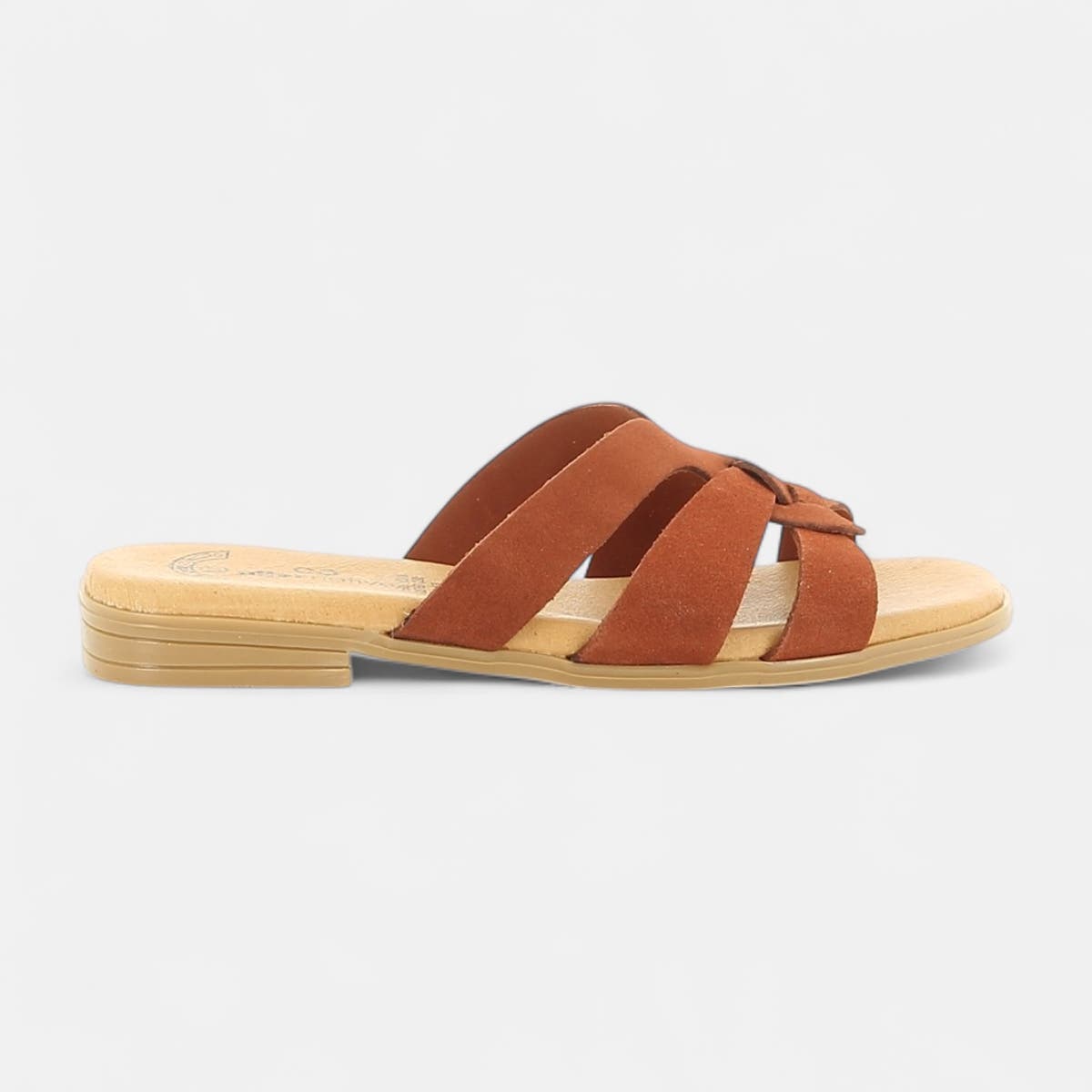 Mules Femme en cuir corail
