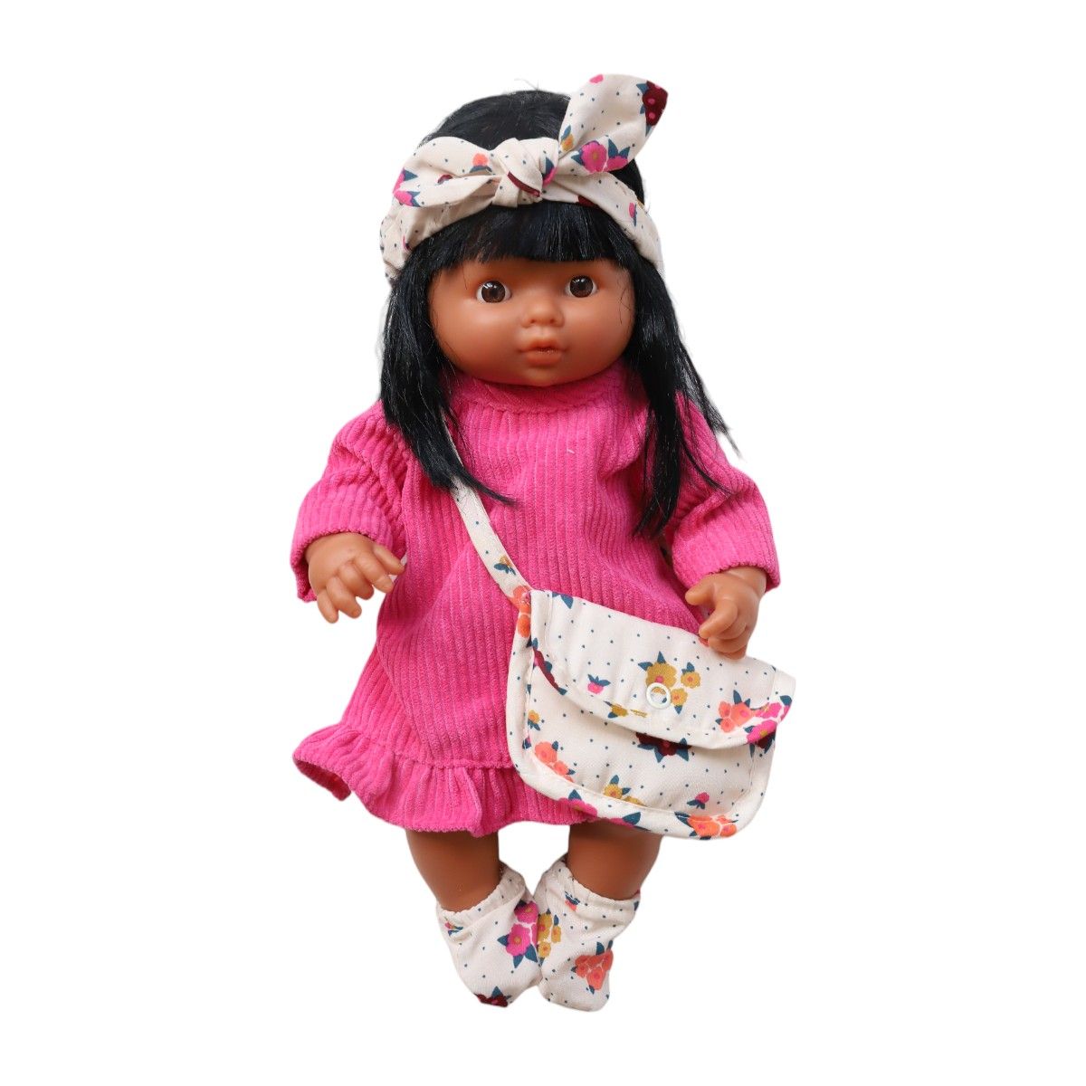 Poupée Pia robe velours rose - La vie en rose Frisette