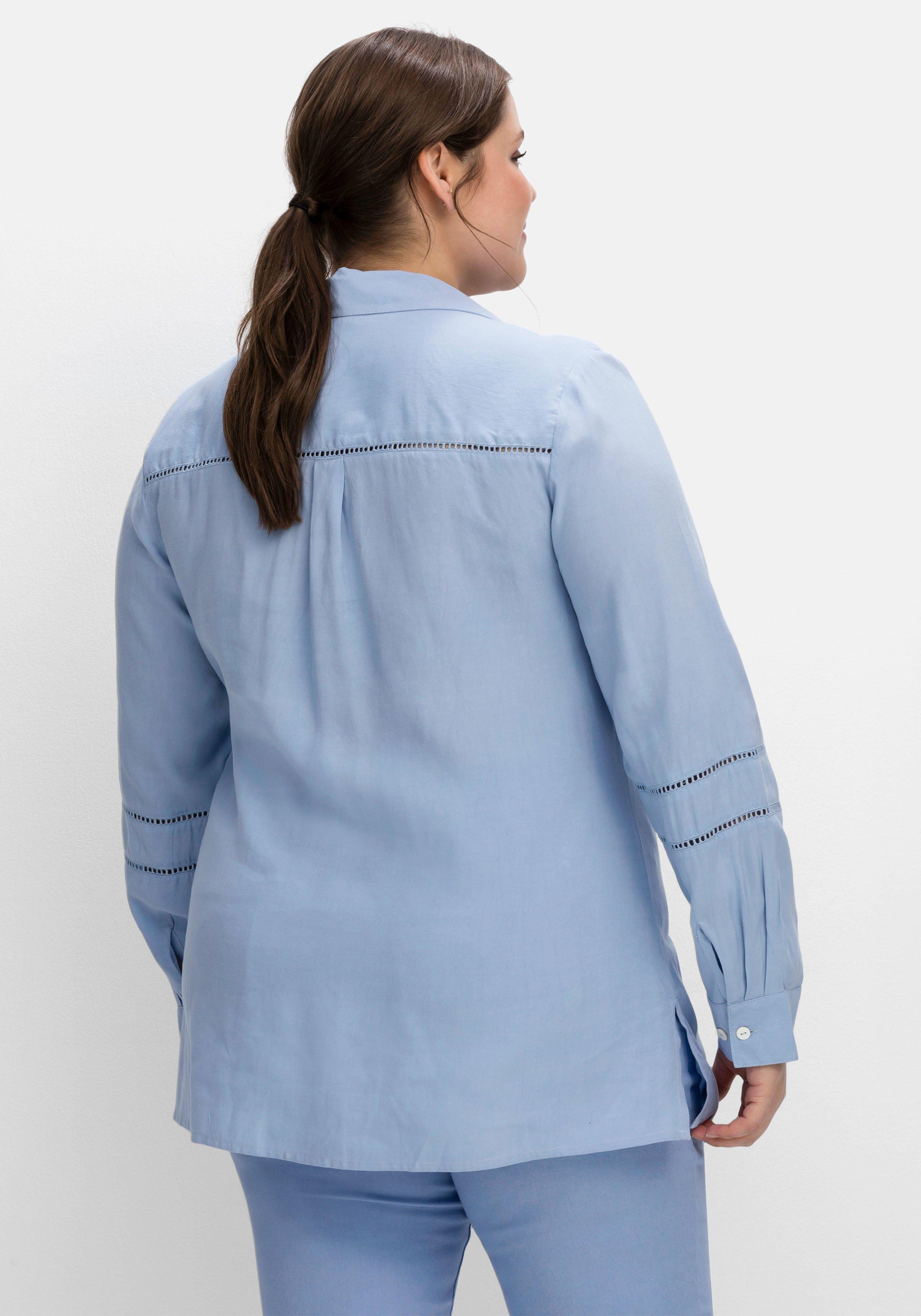 Hemdbluse mit Lochmuster-Details