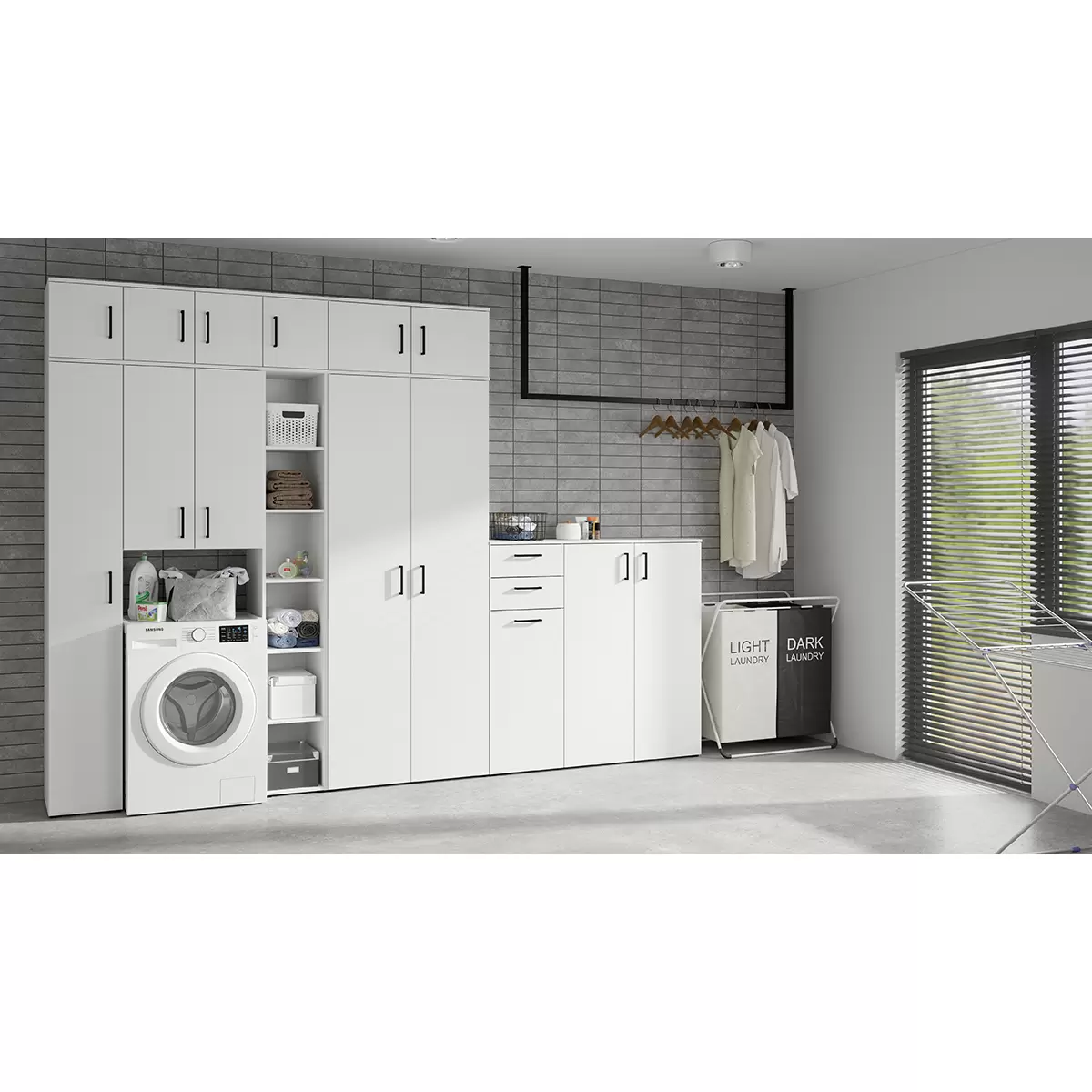 Drehtürenschrank 2T Cabinet weiss