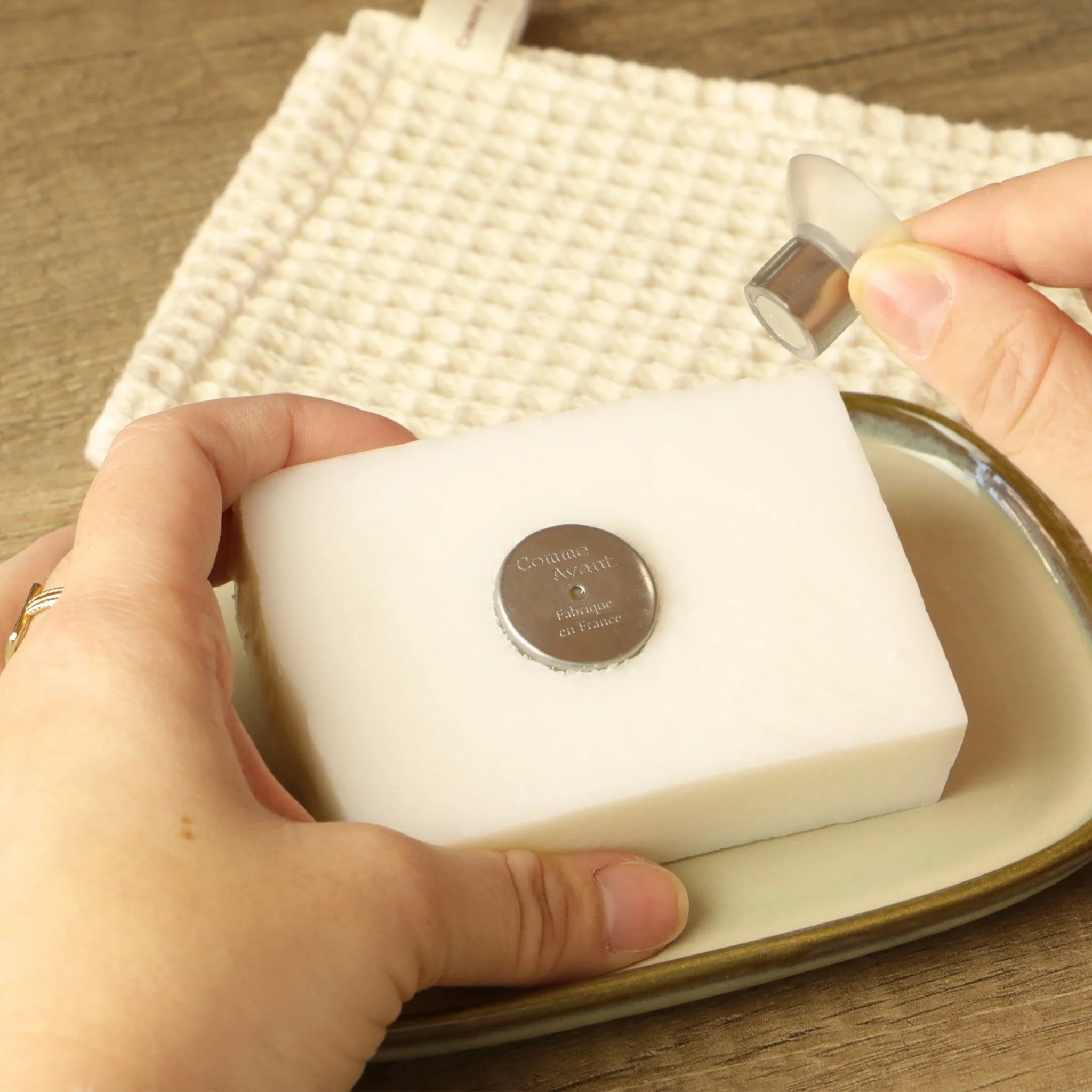 Porte-savon aimanté en acier inoxydable - 1 porte-savon aimanté